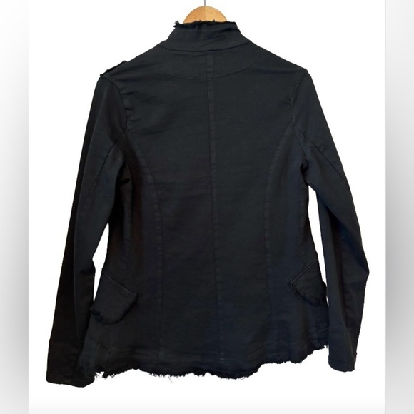 No. 6 lghtwght blk denim military jkt w rounded bk hm & frnge SZ L Sgt Peppers - Picture 3 of 9